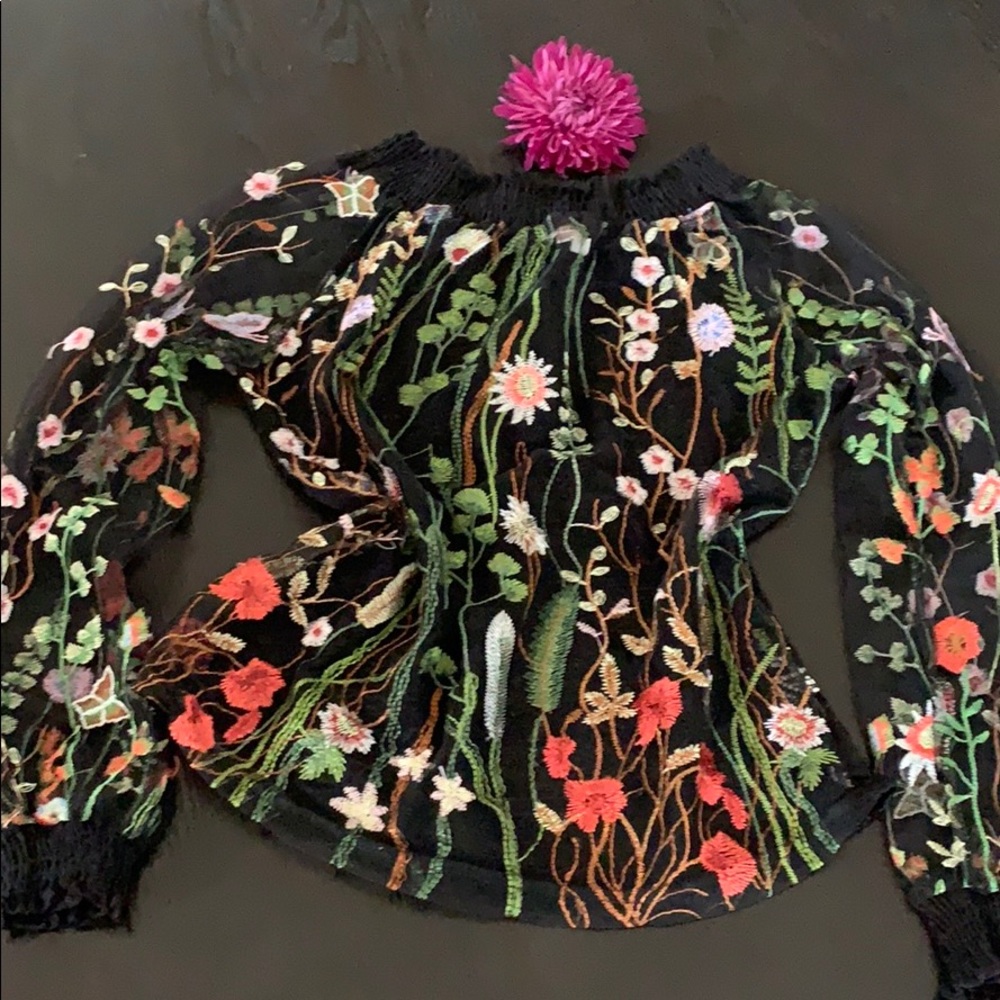 transparent floral shirt size M